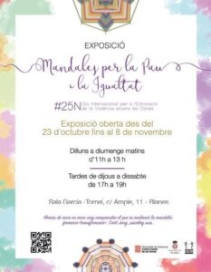 Cartel de la exposición Mandales per la Pau i la Igualtat de ADAB en la Sala García-Tornel de Blanes